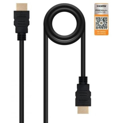 Cable HDMI 2.0 4K Nanocable 10.15.3603/ HDMI Macho - HDMI Macho/ 3m/ Certificado/ Negro | HDMI