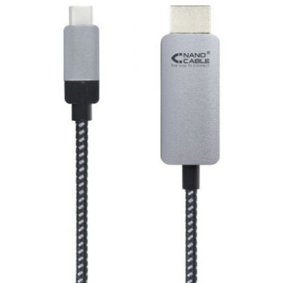 Cable Conversor Nanocable 10.15.5102/ USB Tipo-C Macho - HDMI Macho/ 1.8m/ Negro