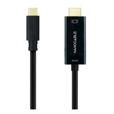 Cable Conversor Nanocable 10.15.5133/ USB Tipo-C Macho - HDMI Macho/ 3m/ Negro | HDMI