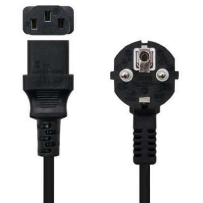 Cable Alimentación Nanocable 10.22.0103/ Schuko Macho - C13 Hembra/ 3m/ Negro | Alimentación y Datos