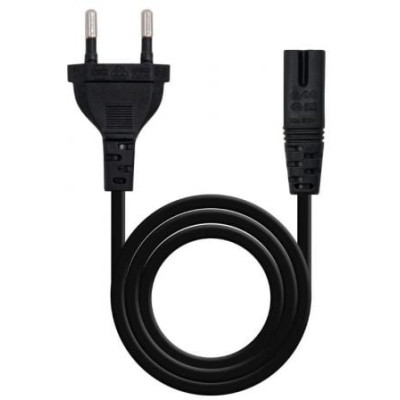 Cable Alimentación Forma 8 Nanocable 10.22.0402-L200/ CEE7/16 Macho - C7 Hembra/ 2m/ Negro | Alimentación y Datos
