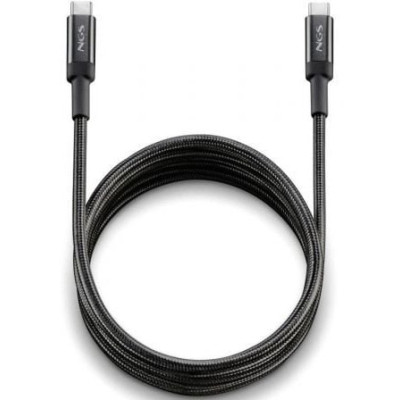 Cable USB 2.0 Tipo-C NGS KNOT/ USB Tipo-C Macho - USB Tipo-C Macho/ Hasta 65W/ 480Mbps/ 2m/ Negro