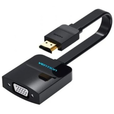 Conversor Vention 74345/ HDMI Macho/ VGA Hembra/ 15cm/ Negro | VGA/DVI/DisplayPort
