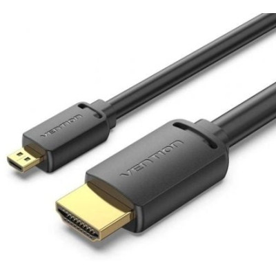 Cable Micro HDMI 2.0 4K Vention AGIBI/ HDMI Macho - Micro HDMI Macho/ 3m/ Negro