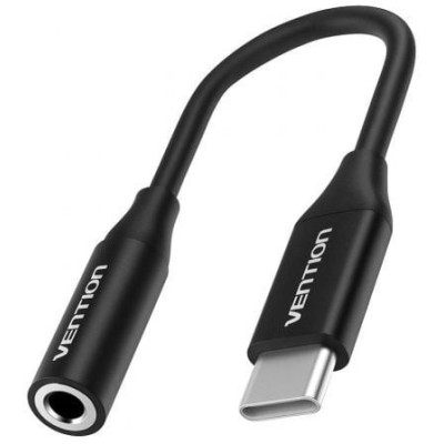 Conversor Vention BIHBA/ Jack 3.5 Hembra - USB Tipo-C Macho/ 10cm/ Negro | Audio