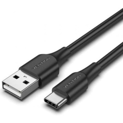 Cable USB 2.0 Tipo-C Vention CTHBC/ USB Tipo-C Macho - USB Macho/ 480Mbps/ 25cm/ Negro