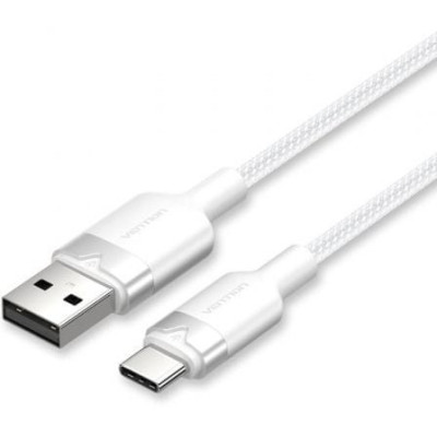 Cable USB 2.0 Tipo-C Vention CTNWF/ USB Tipo-C Macho - USB Macho/ Hasta 60W/ 480Mbps/ 1m/ Blanco