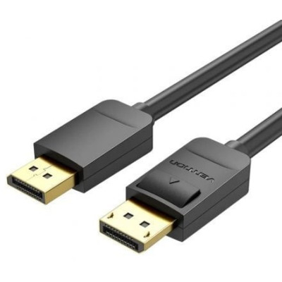 Cable DisplayPort 1.2 4K Vention HACBF/ DisplayPort Macho - DisplayPort Macho/ 1m/ Negro | VGA/DVI/DisplayPort