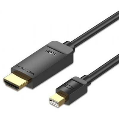 Cable Conversor Vention HAHBH/ Mini Displayport Macho - HDMI Macho/ 2m/ Negro