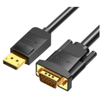Cable Conversor Vention HBLBG/ DisplayPort Macho - VGA Macho/ 1.5m/ Negro | VGA/DVI/DisplayPort