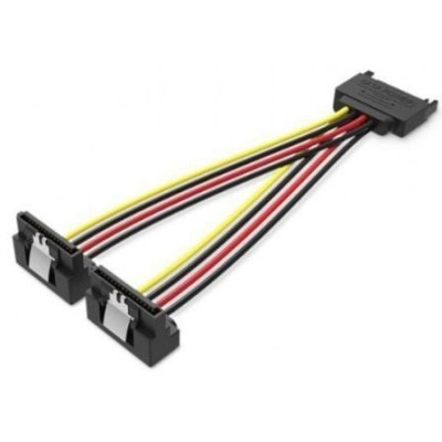 Cable Alimentación Vention KDBBB/ SATA Macho - 2x SATA Hembra/ 15cm/ Negro
