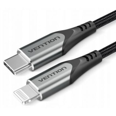 Cable USB 2.0 Tipo-C Lightning Vention TACHF/ USB Tipo-C Macho - Lightning Macho/ 480Mbps/ 1m/ Gris