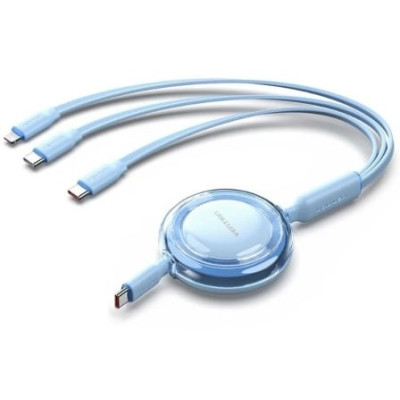 Cable USB Tipo-C 2.0 5A Vention TRJSBE/ USB Tipo-C Macho - 3x USB Tipo-C Macho/ Hasta 100W/ 480Mbps/ 1.1m/ Azul | USB-C