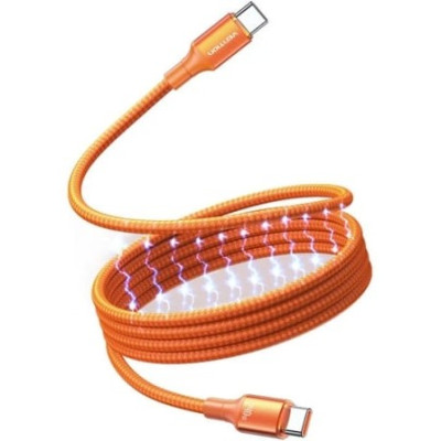 Cable Magnético USB 2.0 Tipo-C 5A Vention TSAOG/ USB Tipo-C Macho - USB Tipo-C Macho/ Hasta 240W/ 480Mbps/ 1.5m/ Naranja | USB-C