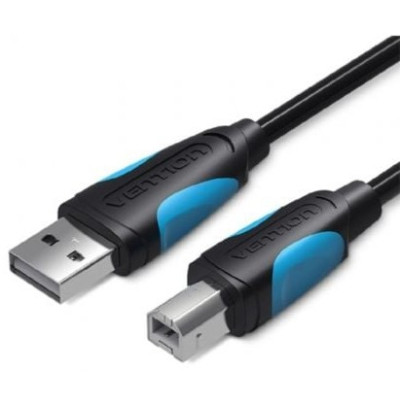Cable USB 2.0 Impresora Vention VAS-A16-B200/ USB Tipo-B Macho - USB Macho/ 480Mbps/ 2m/ Negro