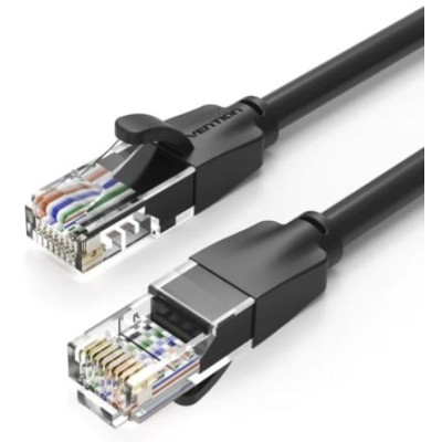 Cable de Red RJ45 UTP Vention IBEBY Cat.6/ 30cm/ Negro | Hasta 1 m