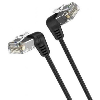 Cable de Red RJ45 UTP Vention IBOBD Cat.6A/ 50cm/ Cabeza Rotatoria 360º/ Negro | Hasta 1 m