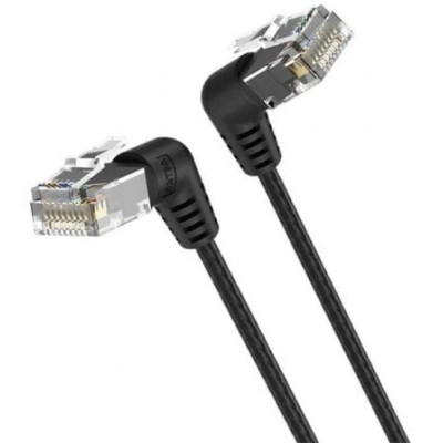 Cable de Red RJ45 UTP Vention IBOBF Cat.6A/ 1m/ Cabeza Rotatoria 360º/ Negro | Hasta 1 m
