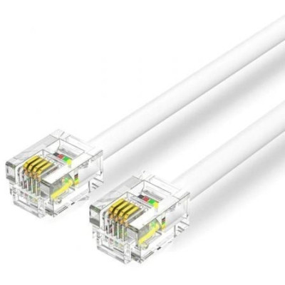 Cable de Teléfono RJ11 6P4C Vention IQBWJ/ 5m/ Blanco