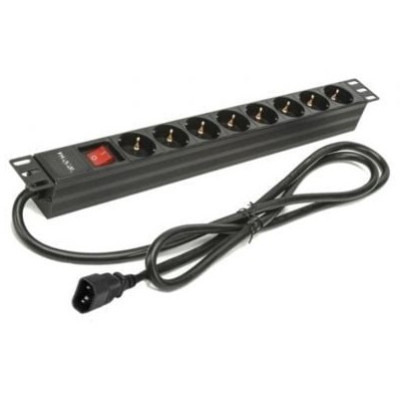 Regleta con Interruptor Phasak BNS 3535/ 8 Tomas de Corriente/ Cable 2m/ Negro
