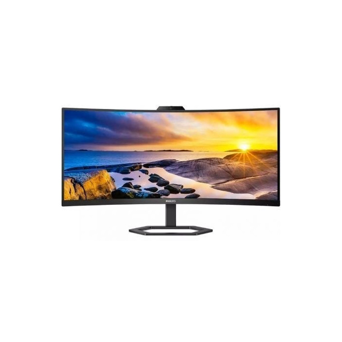 Monitor Profesional Ultrapanorámico Curvo Philips 34E1C5600HE 34'/ WQHD/ Webcam/ Multimedia/ Regulable en altura/ Negro