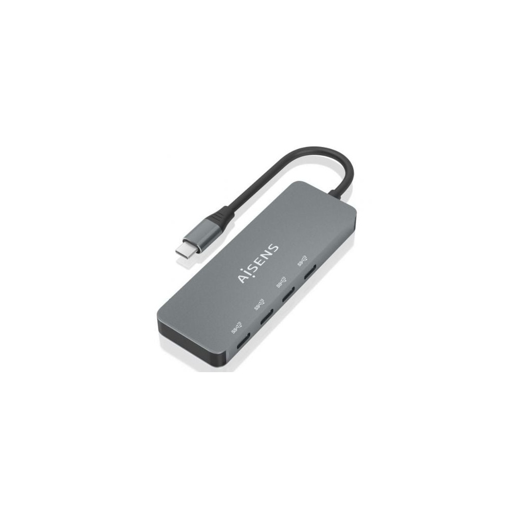 Hub USB Tipo-C Aisens A109-0695/ 4xUSB Tipo-C/ Gris