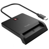 Lector de Tarjetas Inteligentes Trust Primo 26253/ USB Tipo-C/ Negro