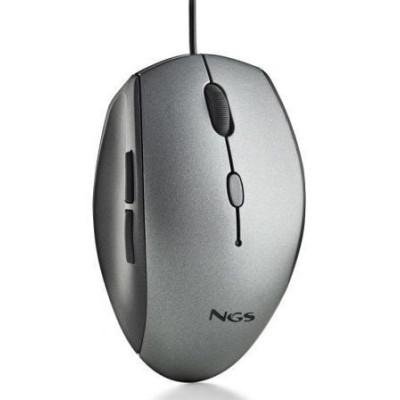 Ratón Ergonómico NGS Moth Gray/ Hasta 1600 DPI/ Gris | Ratones