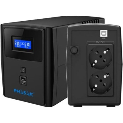 SAI Línea Interactiva Phasak SIRIUS 800 VA Interactive/ 800VA-480W/ 2 Salidas/ Formato Torre