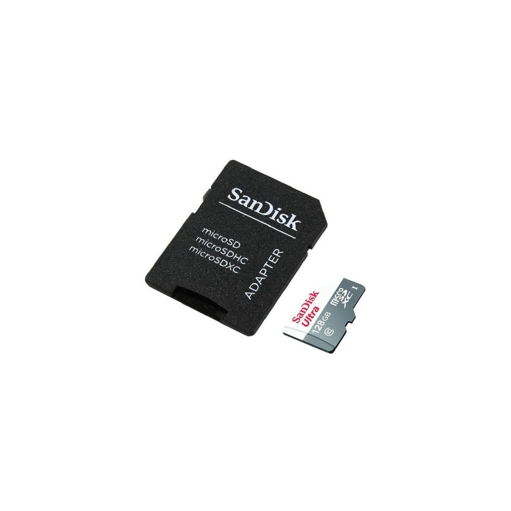 Tarjeta de Memoria SanDisk Ultra 128GB microSD XC con Adaptador/ Clase 10/ 80MB/s