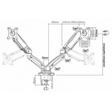 Soporte de Mesa con Contrapeso para 2 Monitores Aisens DT27TSR-045/ Giratorio/ Inclinable/ hasta 9kg