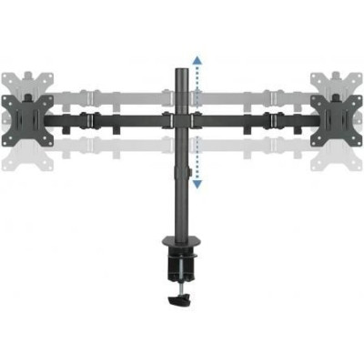 Soporte de Mesa para 2 Monitores TooQ DB1232TN-B/ Giratorio/ Inclinable/ hasta 8kg