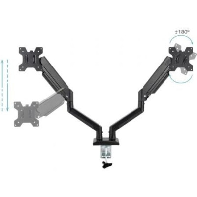 Soporte de Mesa para 2 Monitores TooQ DB1434TNR-B/ Giratorio/ Inclinable/ hasta 10kg