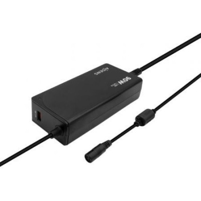 Cargador de Portátil Aisens ASLC-90WAUTO-BK/ 1xUSB/ 90W/ Automático/ 12 Conectores/ Voltaje 15-20V