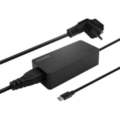 Cargador de Portátil Aisens ASCH-1PD65D-BK/ 1xUSB Tipo-C/ 65W/ Automatico/ Voltaje 5-20V