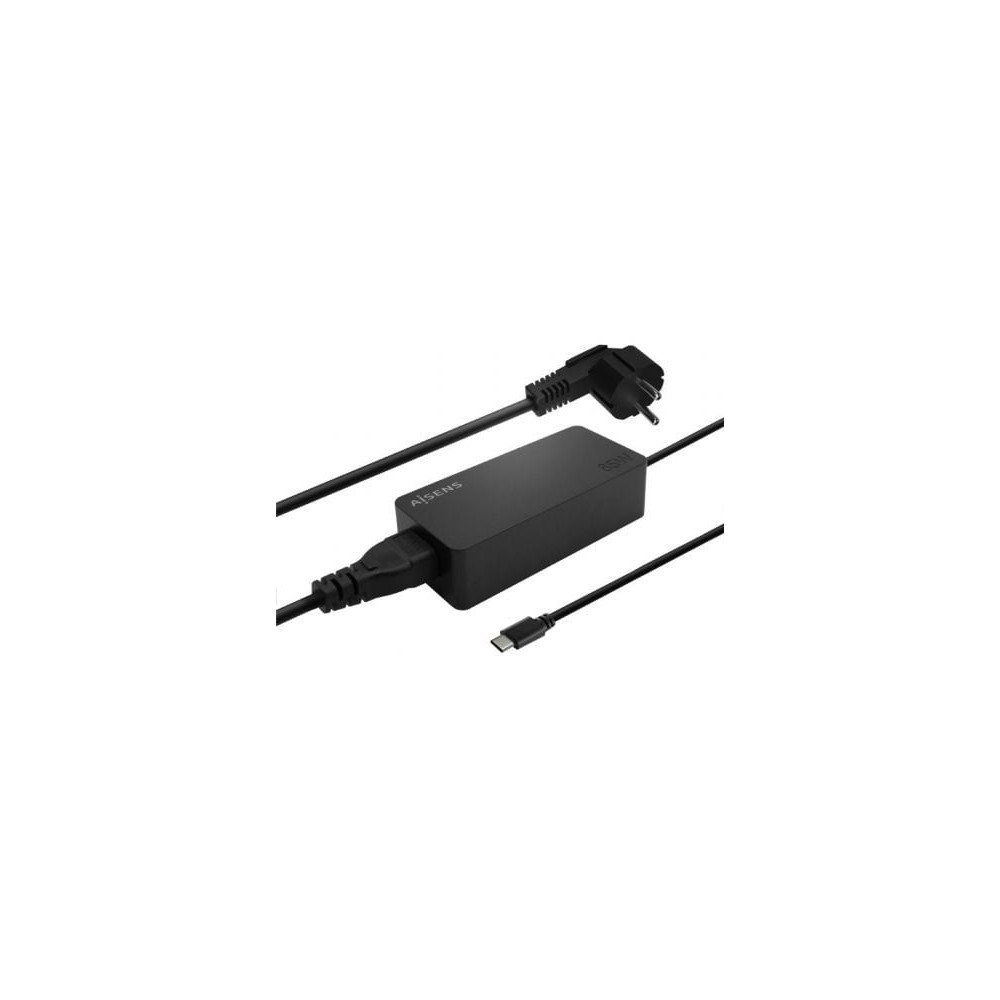 Cargador de Portátil Aisens ASCH-1PD65D-BK/ 1xUSB Tipo-C/ 65W/ Automatico/ Voltaje 5-20V