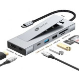 Docking/Caja Externa USB Tipo-C Leotec LEDS07/ Ranura SSD M.2/ 2xUSB/ 1xUSB Tipo-C/ 1xHDMI 4K/ 1xLector Tarjetas SD y MicroSD/ 1