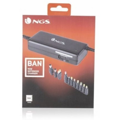 Cargador de Portátil NGS BAN/ 90W/ Manual/ 11 Conectores/ Voltaje 12-20V