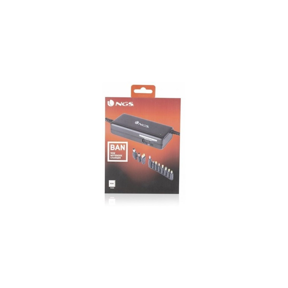 Cargador de Portátil NGS BAN/ 90W/ Manual/ 11 Conectores/ Voltaje 12-20V