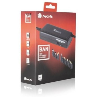 Cargador de Portátil NGS BAN/ 90W/ Manual/ 11 Conectores/ Voltaje 12-20V