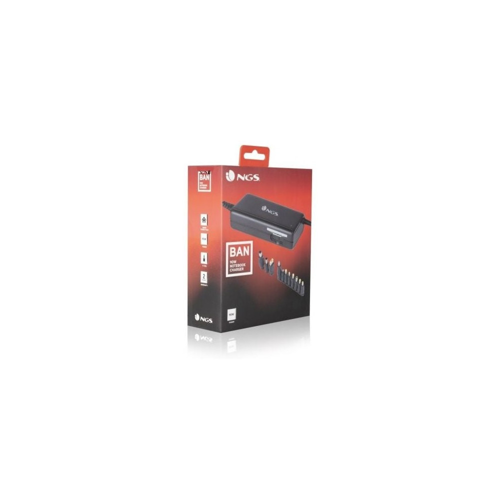 Cargador de Portátil NGS BAN/ 90W/ Manual/ 11 Conectores/ Voltaje 12-20V
