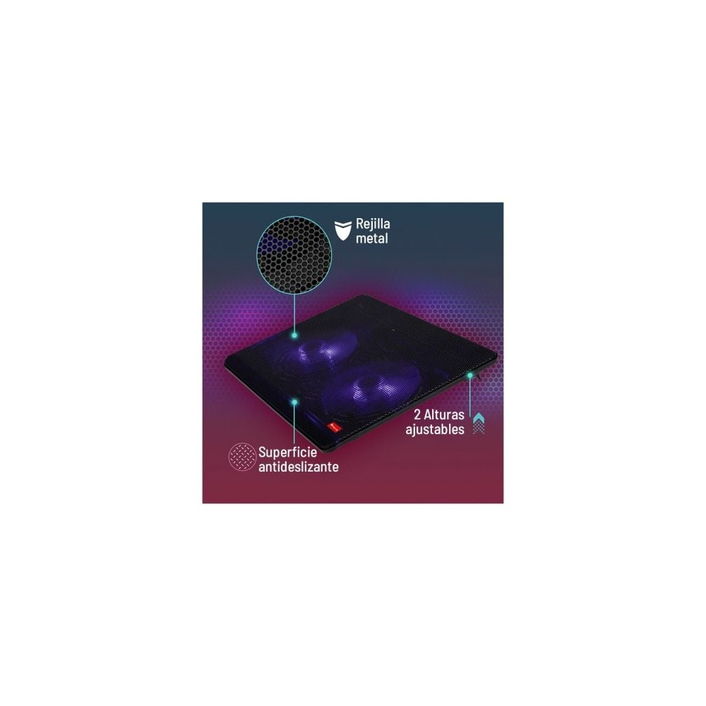 Soporte Refrigerante NGS Cooler Jetstand para Portátiles hasta 15.6'/ Iluminación LED
