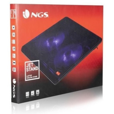 Soporte Refrigerante NGS Cooler Jetstand para Portátiles hasta 15.6'/ Iluminación LED