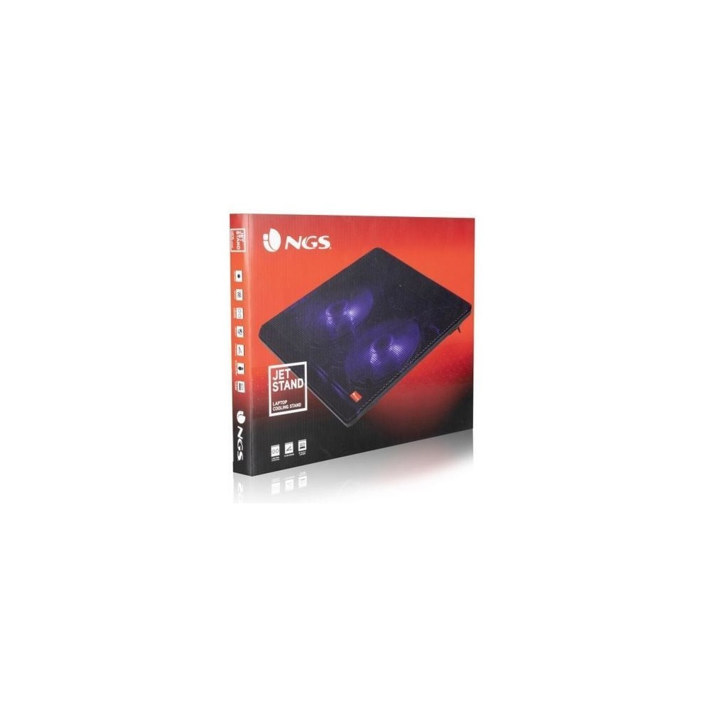 Soporte Refrigerante NGS Cooler Jetstand para Portátiles hasta 15.6'/ Iluminación LED