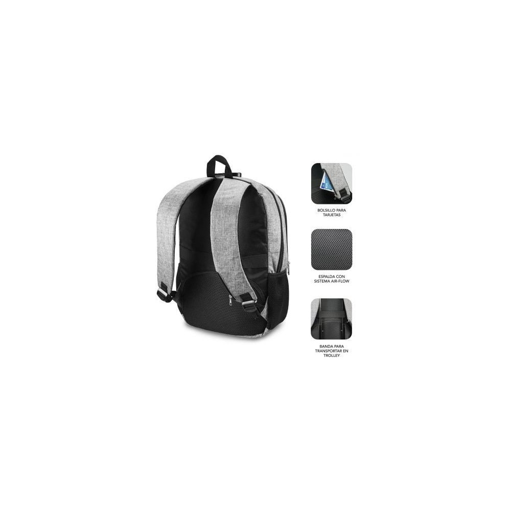 Mochila Subblim Urban Lock para Portátiles hasta 16'/ Puerto USB/ Antirrobo/ Gris