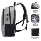 Mochila Subblim Urban Lock para Portátiles hasta 16'/ Puerto USB/ Antirrobo/ Gris