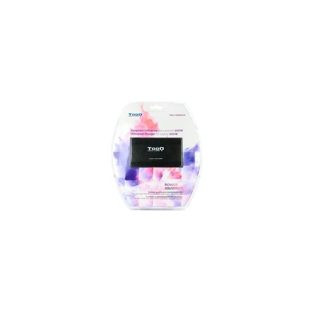 Cargador de Portátil TooQ TQLC-100BS01M/ 1xUSB/ 100W/ Manual/ 12 Conectores/ Voltaje 12-24V