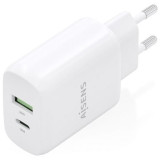 Cargador de Pared GaN Aisens A110-0923/ 1xUSB Tipo-C/ 1xUSB/ 30W/ Blanco