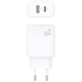 Cargador de Pared GaN Aisens A110-0923/ 1xUSB Tipo-C/ 1xUSB/ 30W/ Blanco