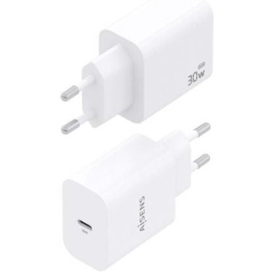 Cargador de Pared GaN Aisens A110-0940/ 1xUSB Tipo-C/ 30W/ Blanco